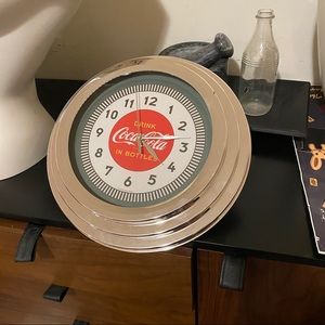 Coca Cola clock chrome finish